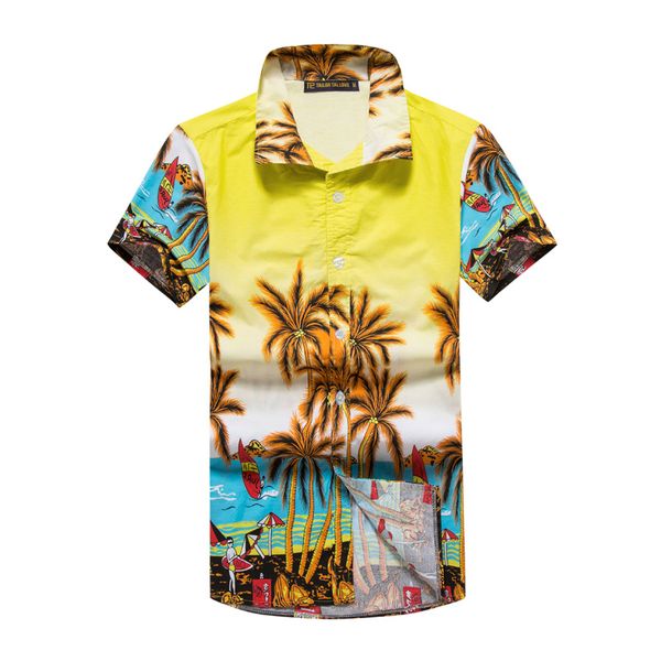 

мужские гавайские рубашки с коротким рукавом тропические пальмы рубашки мужчины лето camisa masculina необычные пляжные каникулы рубашки муж, White;black