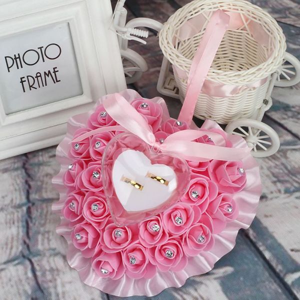 

1pc romantic heart shape wedding party pillow wedding ring rose jewelry box ring gift box bouquet