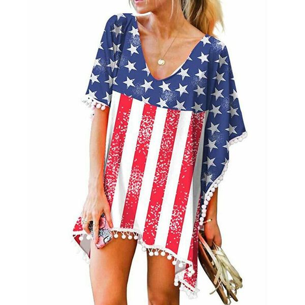 

summer women' chiffon bikini cover up female beach swimwear printed bathing dress outfits, Blue;gray