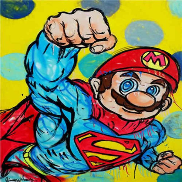 

timmy sneaks oil painting on canvas wall decor graffiti art super mario wall art home decor handcrafts /hd print 191022