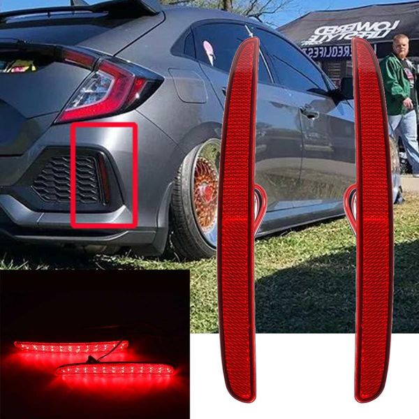 

pair led brake light hatchback reflector rear brake light car styling led warning lamp for civic fk7 fk8 type r hatchback