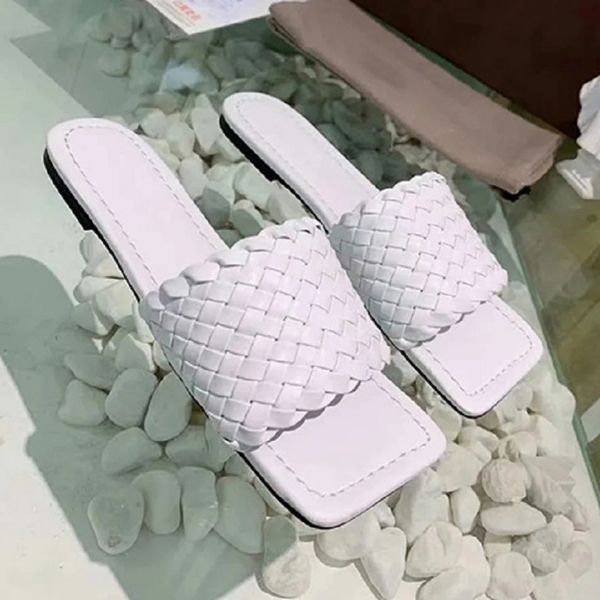 

fashion brand slippers cow leather open toe flat shoes dress shoes womens summer sandals beach slide luxury women shoes shoes011 bv03, Black;grey