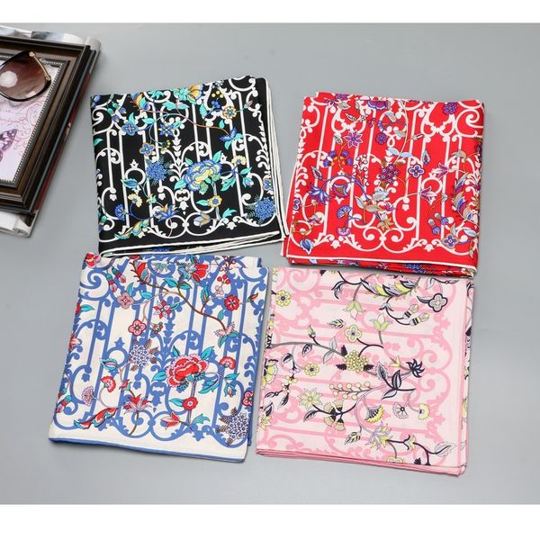 

exquisite floral printed large square 100% silk scarf shawl hijab foulard for women ladies fashion gifts 88*88cm