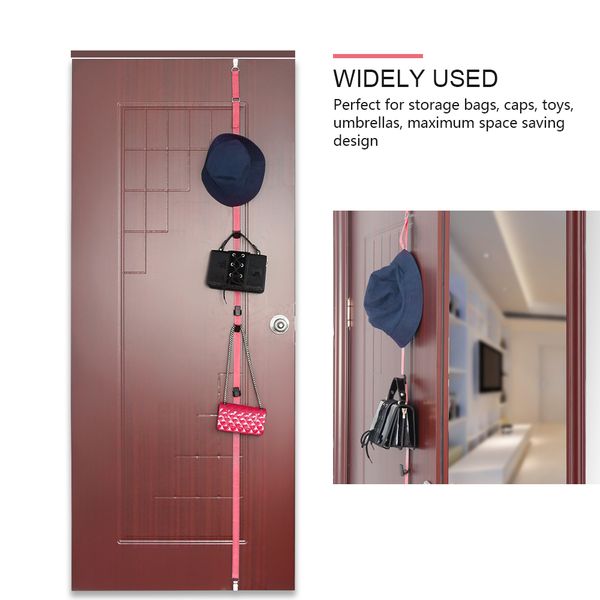 

adjustable hanging rack strap storage cap bag clothes with hooks door back installation storage organizer