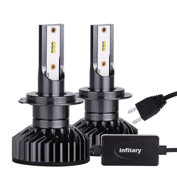 

2pcs h7 led car headlight auto headlamp single beam 8000lm 72w zes chip