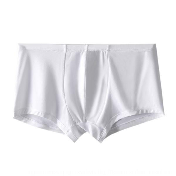 

2] 2020 men's white underwear tight men's u-shaped ice silk breathable elastic large size bag underpants underpants underwear, Black;white
