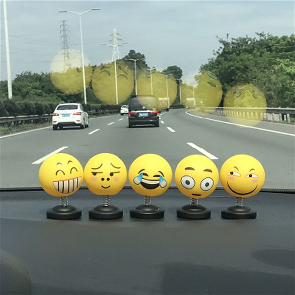 

car decoration happy mobile phone expression shaking head vibration doll cartoon spring jewelry decoration doll car small gifts