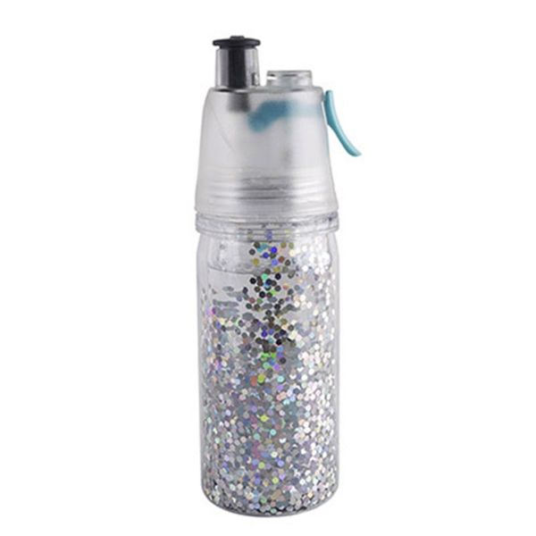 

water bottle 2021 outdoor sports 350ml capacity portable spray leakproof double-layer
