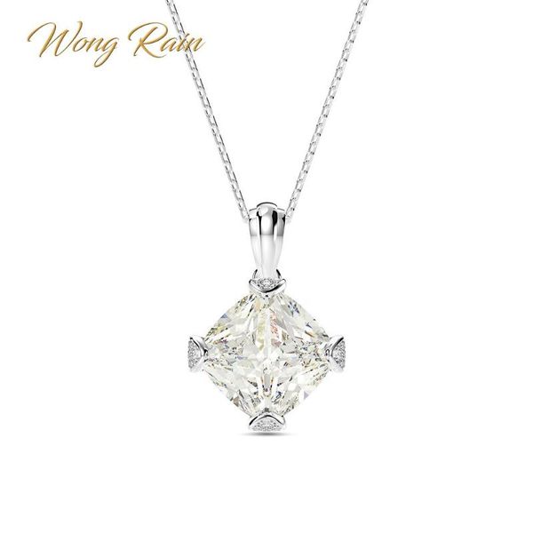 

wong rain 100% 925 sterling silver 11 ct created moissanite gemstone wedding engagement pendent necklace fine jewelry wholesale