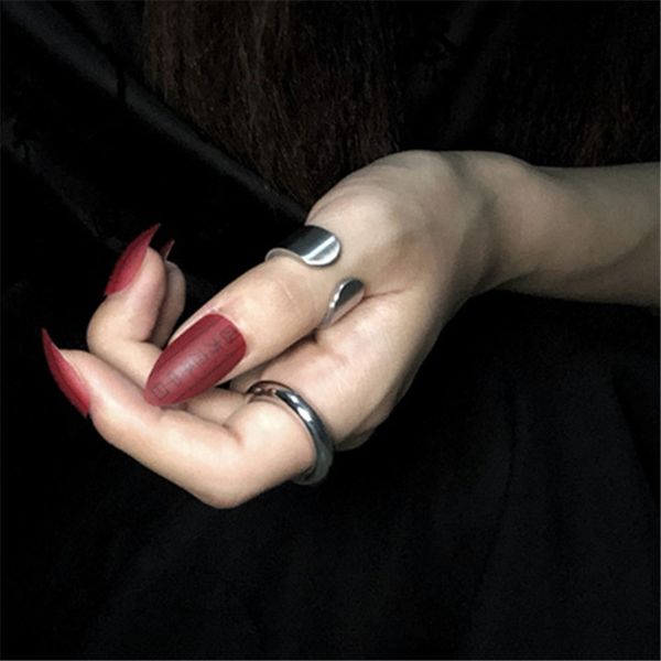 

titanium steel open ring for men and women dull and bright polish, Slivery;golden
