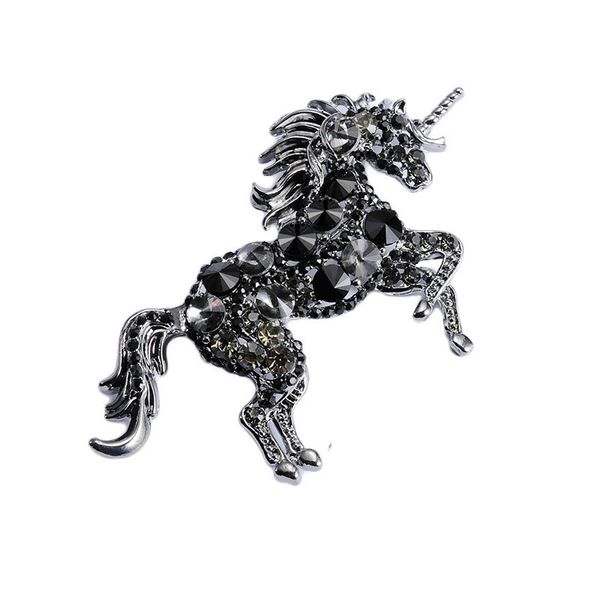 

2019 новый стиль винтаж лошадь броши единорог броши европейской и американской поп-украшения, Gray