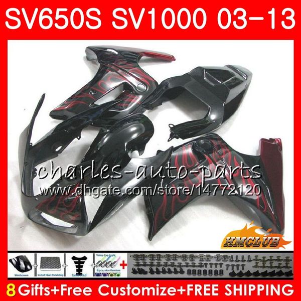 

кузов для suzuki sv 650s 1000s 03 04 05 06 07 08 09 10 11 12 13 красное пламя горячее 22hc.3 sv650 1000 s sv1000s sv650s 2003 2004 2012 2013