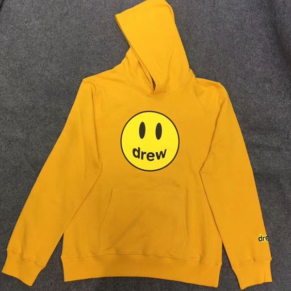 

justin bieber sweatshirts drew house hoodies women men tie dyeing graffiti face fashion casual drew house hoodies, Black