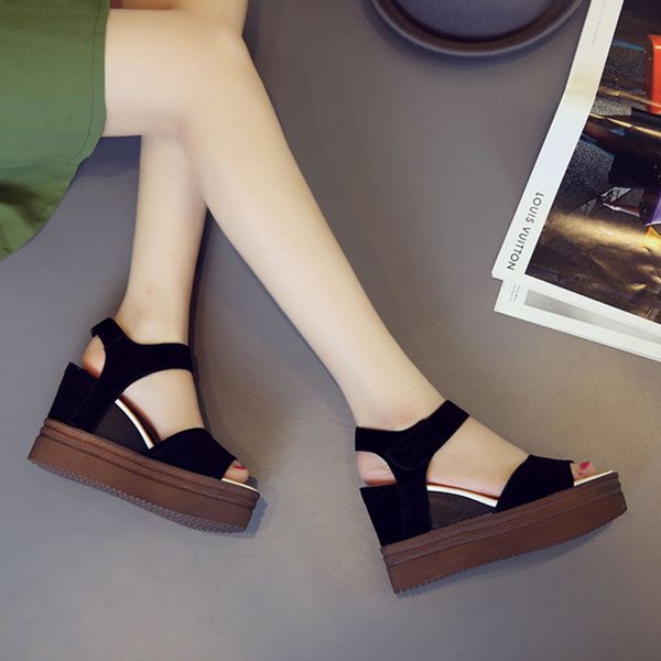 

zapatos mujer fashion rome slip-on women sandals flip flops solid round toe pearl buckle causal sandals shoes 988, Black