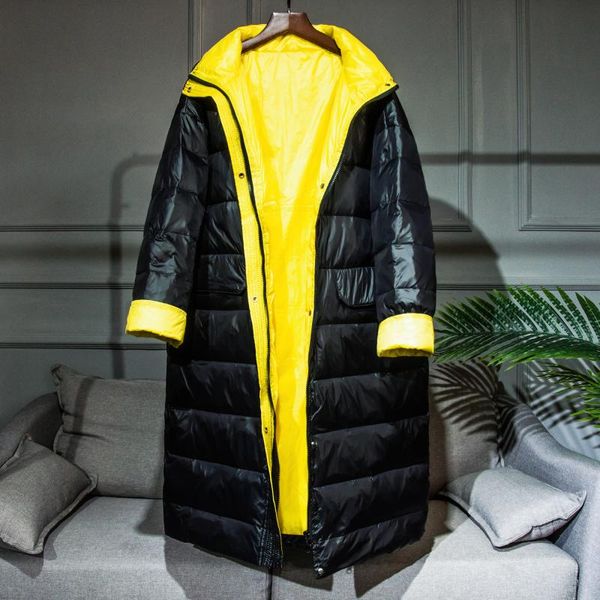 

2019 new bright large size winter down jacket female long coat loose fashion clothing women down coat ladies outerwear black