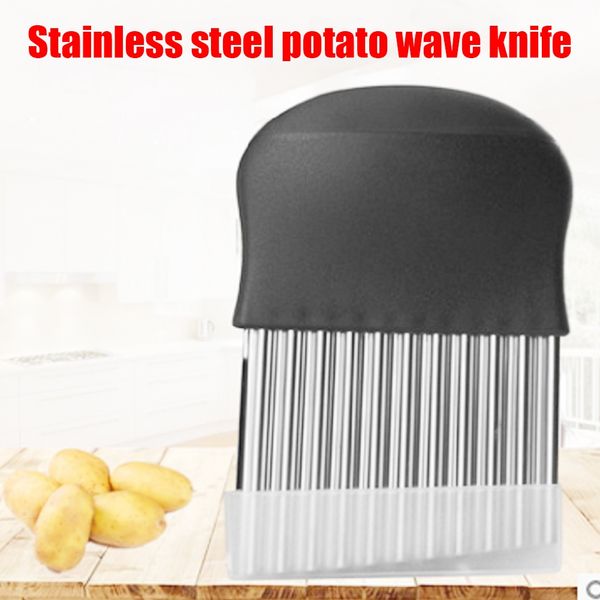

corrugated cutting knife chopped onion potato slices knife wave french fries wrinkled salad stainless steel fruit vegetable tools