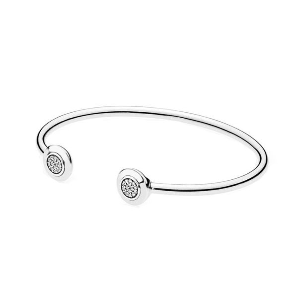 

2019 new 100% 925 стерлингового серебра 590528cz подпись браслет, clear cz шарм оригинальный комплект ювелирных изделий подарков, Golden;silver