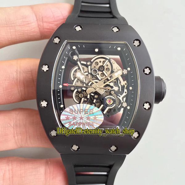 

kv super version rm 055 y-tzp керамический черный корпус скелет циферблат япония miyota nh automatic rm055 мужские часы резинка спортивные д, Slivery;brown