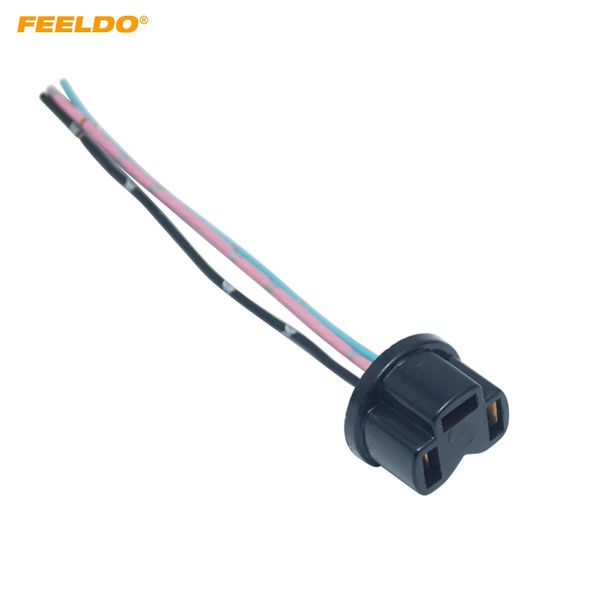 

feeldoauto 1pair h4 halogen fog xenon led light plug adapter car wiring harness extension h4 light sockect connector #mx5956