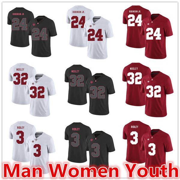 

customize ncaa alabama crimson tide football jerseys brian robinson jr. 24 c.j. mosley 32 &nbspcalvin ridley 3 jersey any name number s-5xl, Black