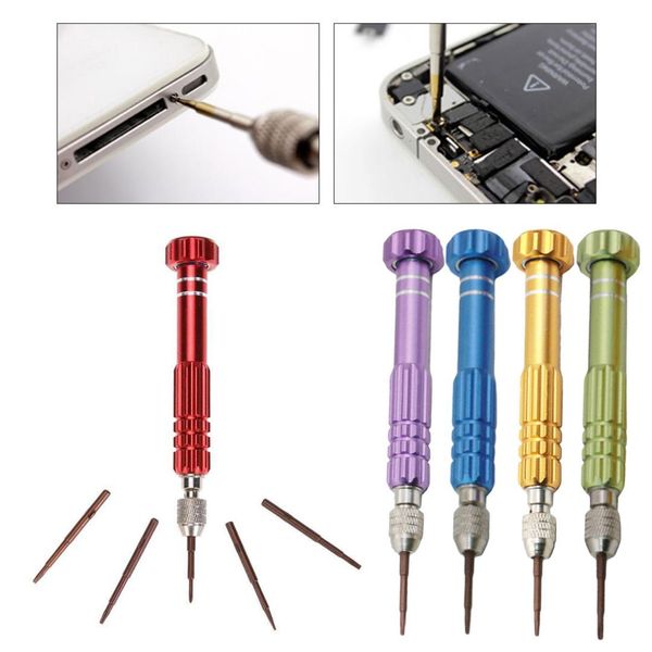 

5 in 1 repair opening magnetic screwdriver kit set for watch cell mobile phone diy disassemble open tool precision screwdrivers