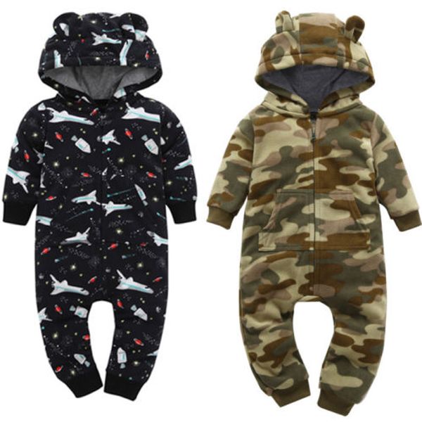 

emmababy горячий прохладный новорожденный ребенок мальчик девочка комбинезон с капюшоном комбинезон цельный наряд зима осень теплая одежда п, Blue