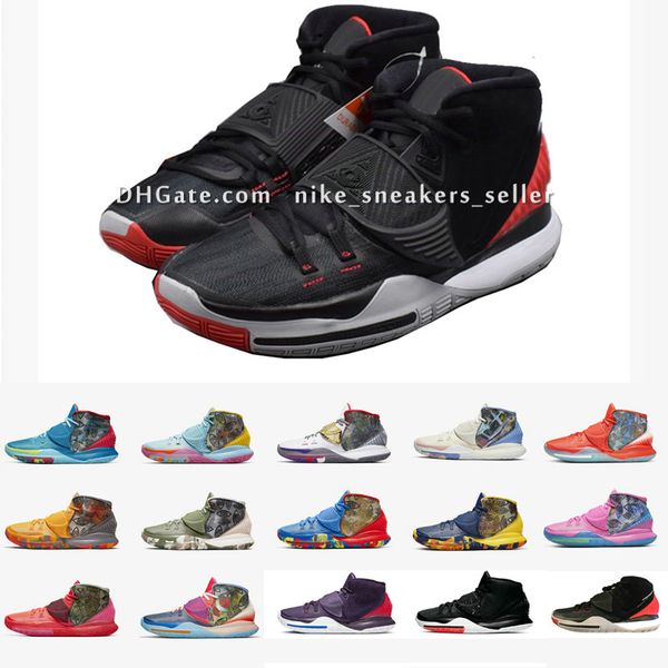 

кирие 6 vi pre-heat basketbal обувь ирвинга 6s женщины дети мальчики дети кроссовки 11 городских города с оригинальным размером коробки us4, Black