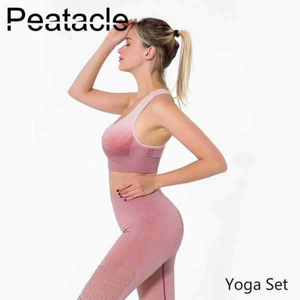 

peatacle 2 pieces semless sportswear woman gym yoga set suits bra leggings running fitness outfit tracksuit femme clothing women, White;red