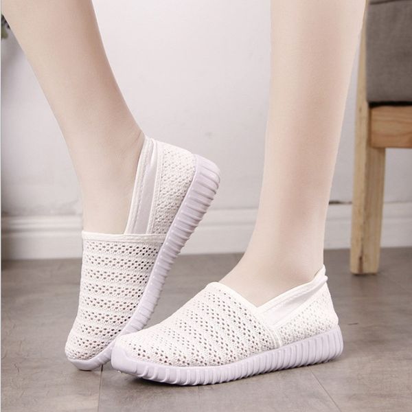 

summer network shoes women's slip-on korean-style trendy shoes versatile coconut zhen fei weaving breathable hollow, Black