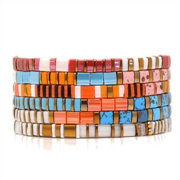 

boho разноцветный миюки тила стекла бисера гематит stretch браслет девушки женщин 2020 новая мода лето пляж ювелирные изделия present, Golden;silver