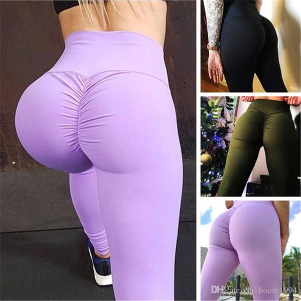 

женская мода йога гетры сплошной цвет butt lift спорт тренажерный зал высокие тренировки талии колготки брюки, Black;white