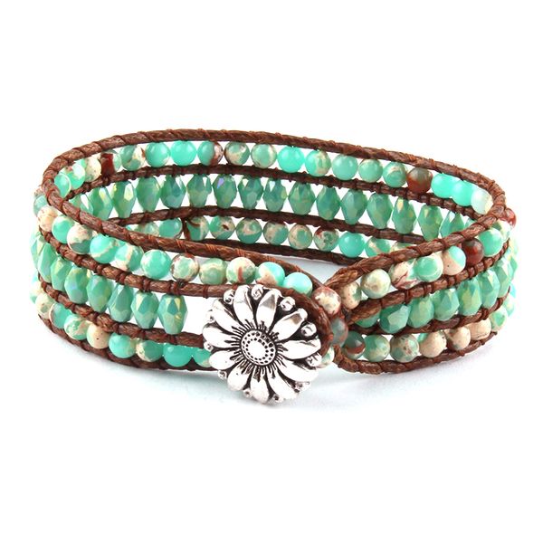 

rh fashion energy jewelry natural stone and glass drop handmade friendship beaded braceletes wrap bracelet for gift dropship, White