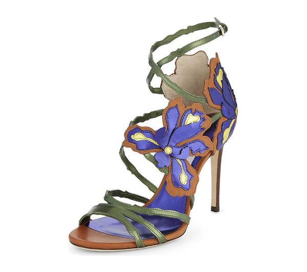 

sell 34-43 fish mouth sandals stiletto european and american flowers hollowed-out versatile high fashion sandals for women, Black