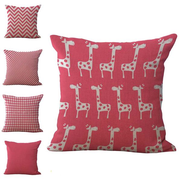 

geometric pattern giraffine stripe spot pillow case cushion cover linen cotton throw pillowcases sofa bed home decor pillowcover