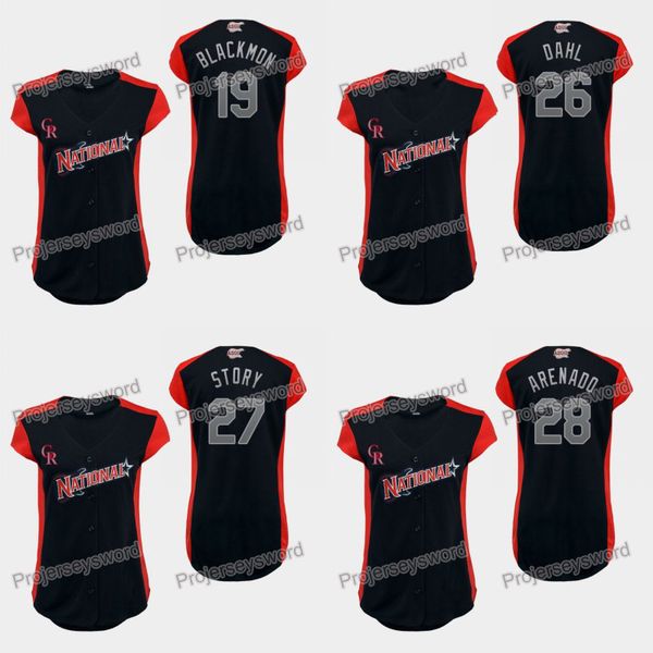 

Womens Colorado 28 Nolan Arenado National League Rockies Jersey 19 Charlie Blackmon 27 Trevor Story 26 David Dahl Baseball Jerseys Navy