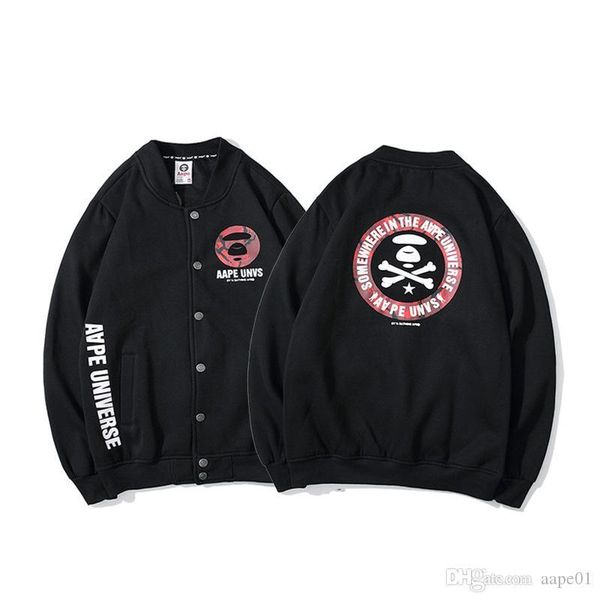 

aape new arrival mens hoodie jacket mens fashion casual hoodie hip hop men women designer baseball sweatshirt long sleeve black