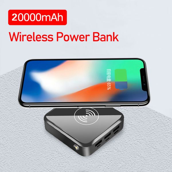 

20000mah wireless mini power bank triple usb fast charging led digital display battery powerbank for iphone samsung xiaomi