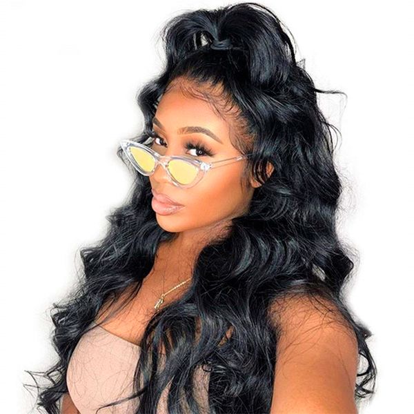

full lace wig for black women with pre-plucked hairline brazilian remy hair lace front human hair wigs, Black;brown