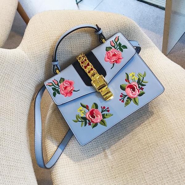 

est brands recommended women's high fashion handbags designer embroidered chain shoulder bags locked sweet work coin purse ing