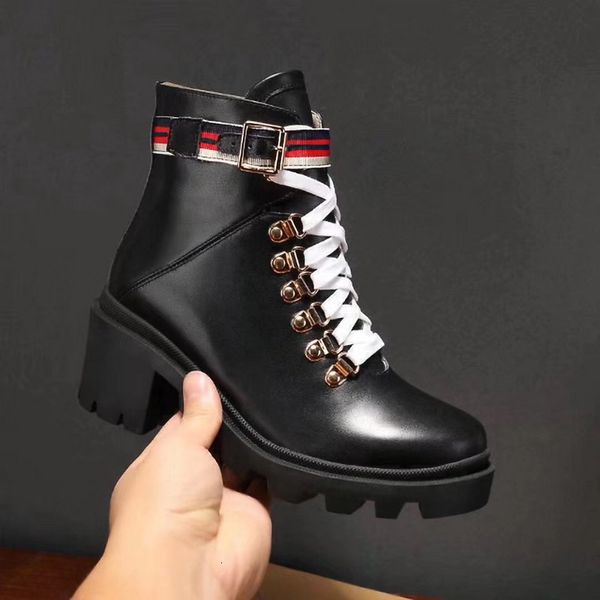 

women martin boots calfskin leather spikes rivet boot lace up ankle bottes booties australie bottines snow boots 6, Black