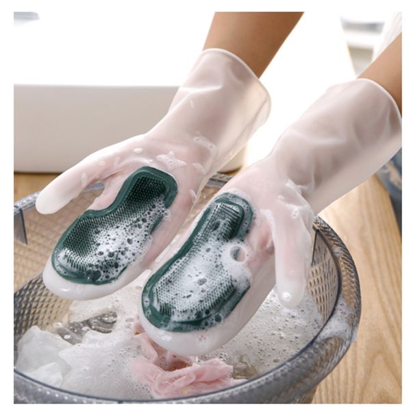 

silicone dishes washing glove with cleaning brush kitchen housekeeping washing glove for housework clean kitchen baking gloves