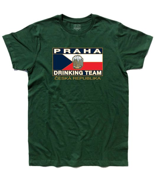

men's t-shirt logo prague praha drinking team beer beer republic, White;black