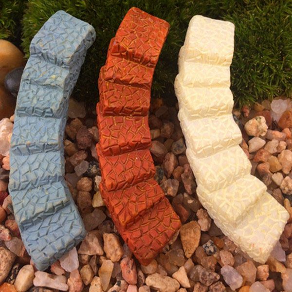 

diy miniature bridge stair ornaments potted plant garden decor