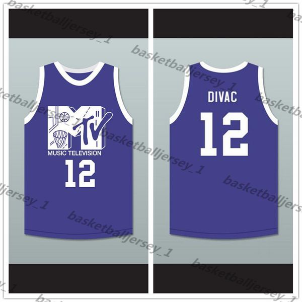 

custom made vlade divac 12 basketball jersey first annual rock n' jock b-ball jam 1991-1 man youth size s-5xl any name number, Black;red