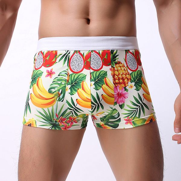 

2pcs/lot wholesale youth fashion printed mid-waist boxers underwear milk fiber loose belt briefs, Black;white