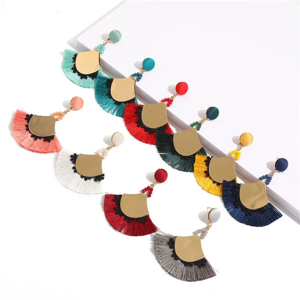 

серьги с кисточками женские 2018 новый стиль горячие продажа серьги европа соединенные штаты богемные серьги творческая личность маленькие ю, Silver