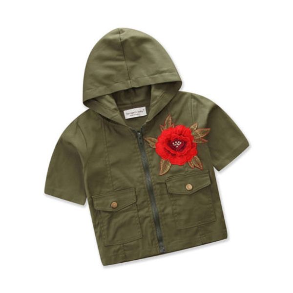 

Newborn Kids Baby Girl Hooded Tops Outwear Floral Long Sleeve Coats Casual Outerwear Clothes