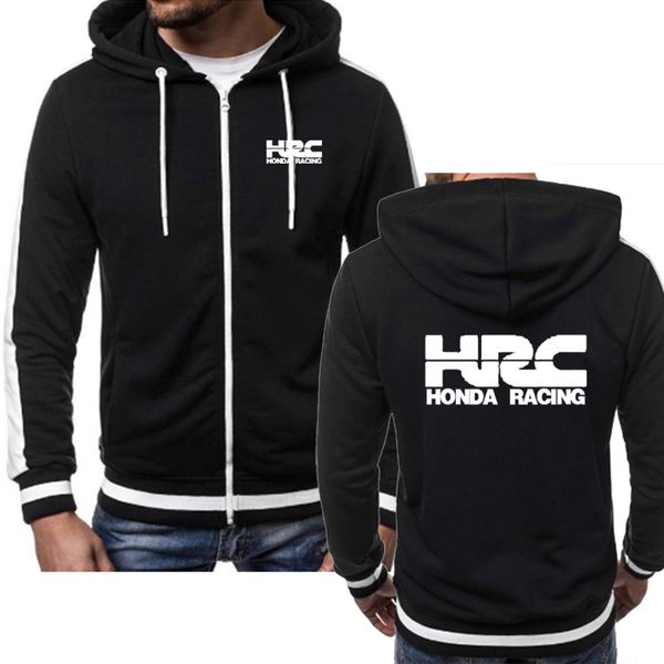 

men jacket hrc race motorcycle car logo print hip hop casual harajuku long sleeve mens zipper hoodies sweatshirts man hoody, Black;brown