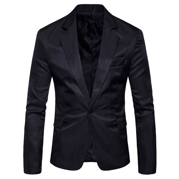 

men's self-cultivation pure-color small suit single size seven solid color single-row slim fit fashion cotton suit coat, White;black