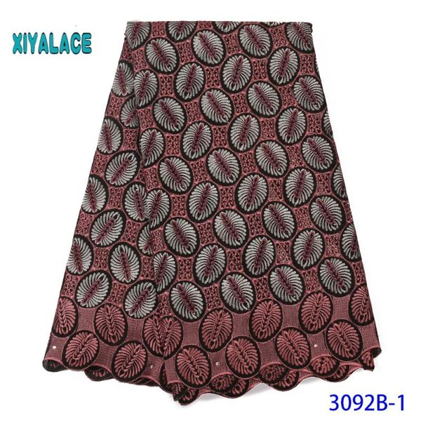 

african dry cotton lace fabric swiss voile laces in switzerland cotton nigerian man voile lace 5 yards ya3092b-1, Pink;blue